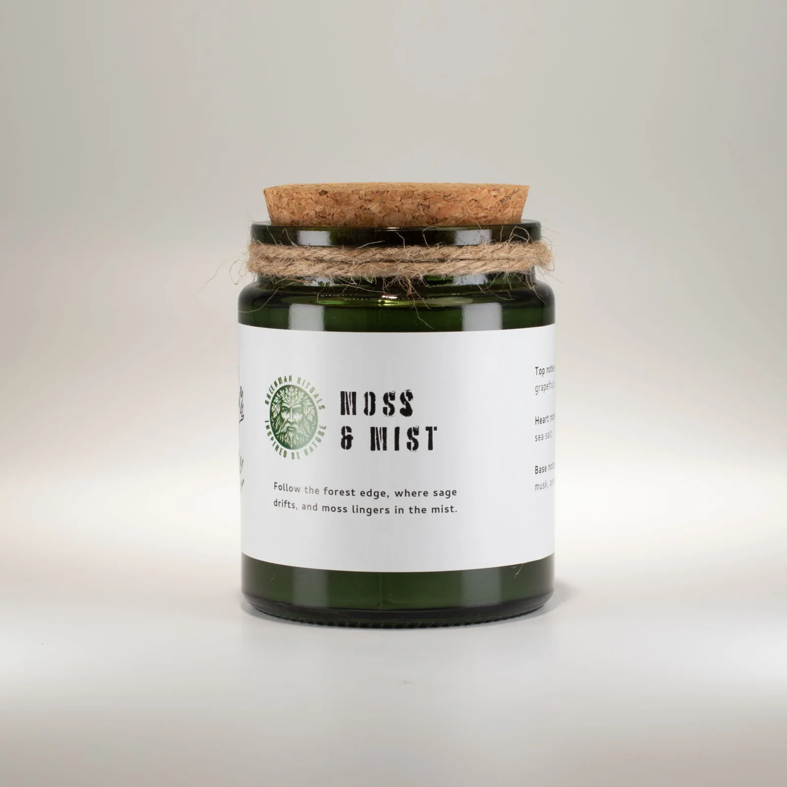 Sójová sviečka Greenman Moss & Mist – mach, bylinky a citrus – fotka 3