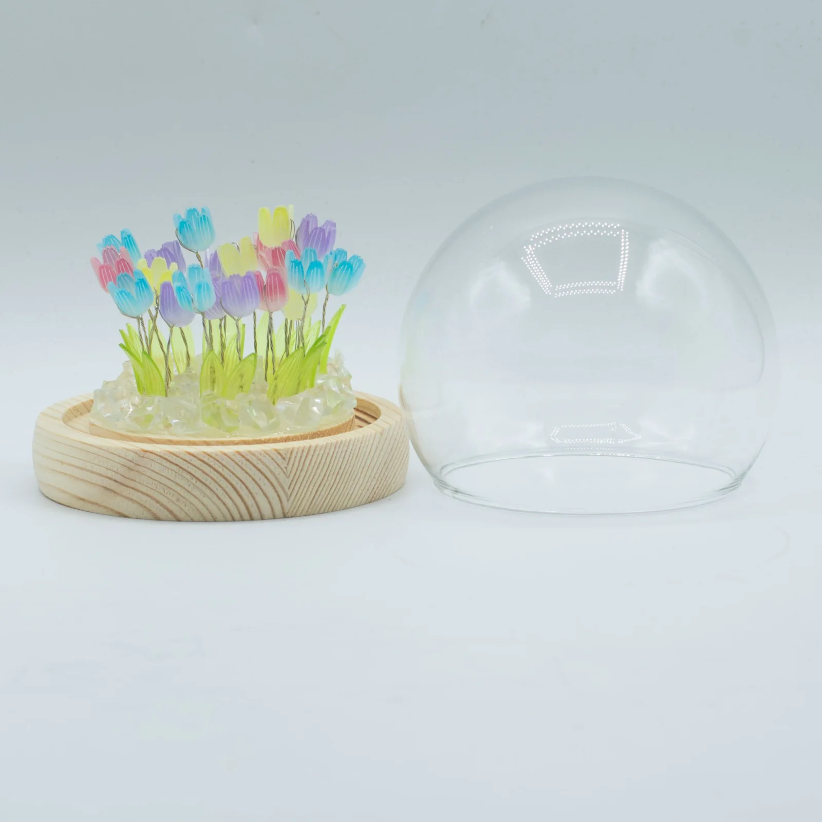 Floral Glow – LED kupola, 20 farebných tulipánov, USB – fotka 3