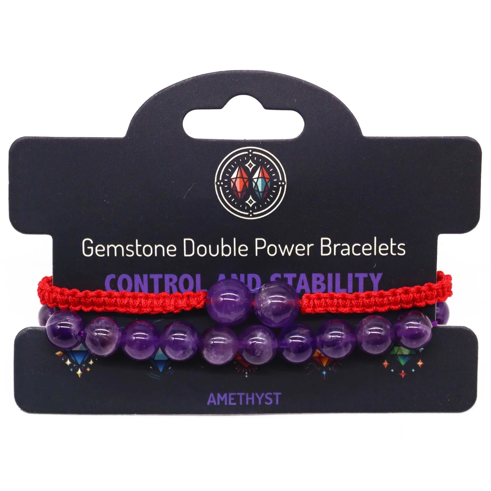 Sada náramkov Gemstone Double Power – ametyst – fotka 4