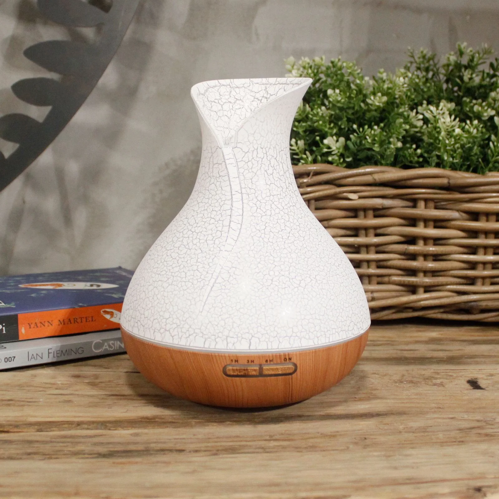 Ultrazvukový difuzér Palma – 400 ml, USB, efekt mušle – fotka 4