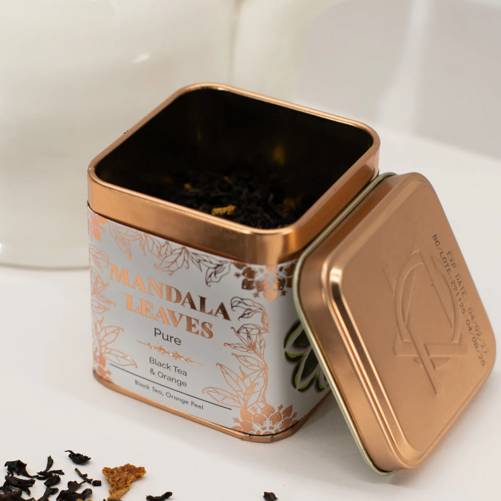 Bio čierny čaj Narnaja – pomarančová kôra, 50 g, plechovka – fotka 7