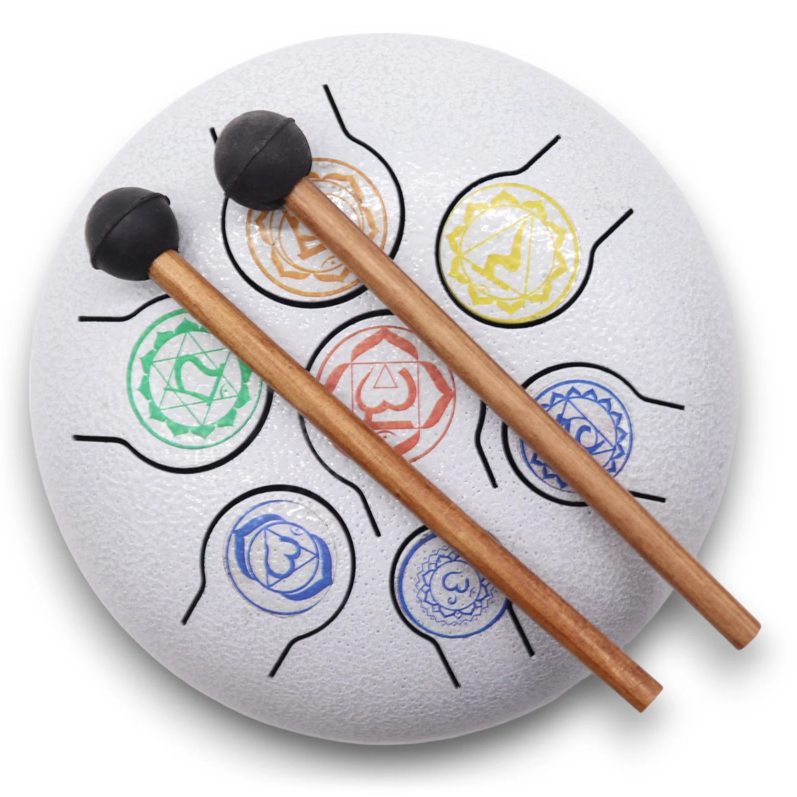 Happy Drum 7 Chakra – jazyčkový bubon, 17 × 13 cm – fotka 2
