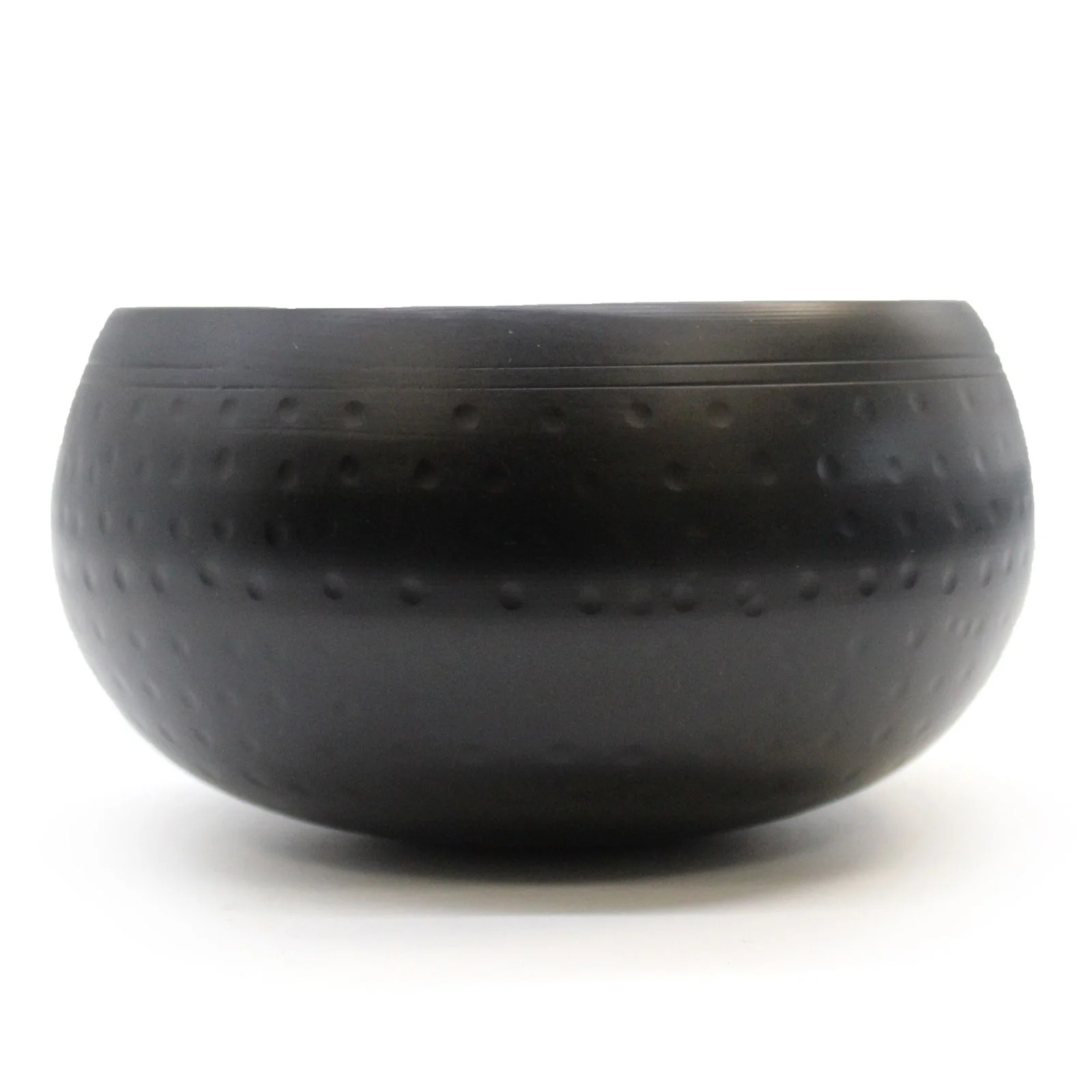 Spievajúca miska čierna, kladivkovaná – 18 cm – fotka 1