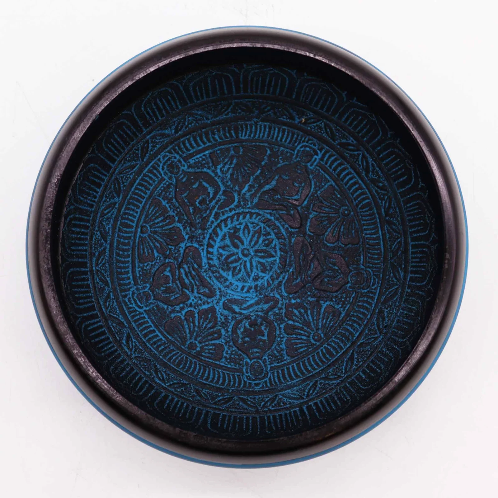 Spievajúca miska Earth Powder – Blue Mantra Five Buddha, 16 cm – fotka 3