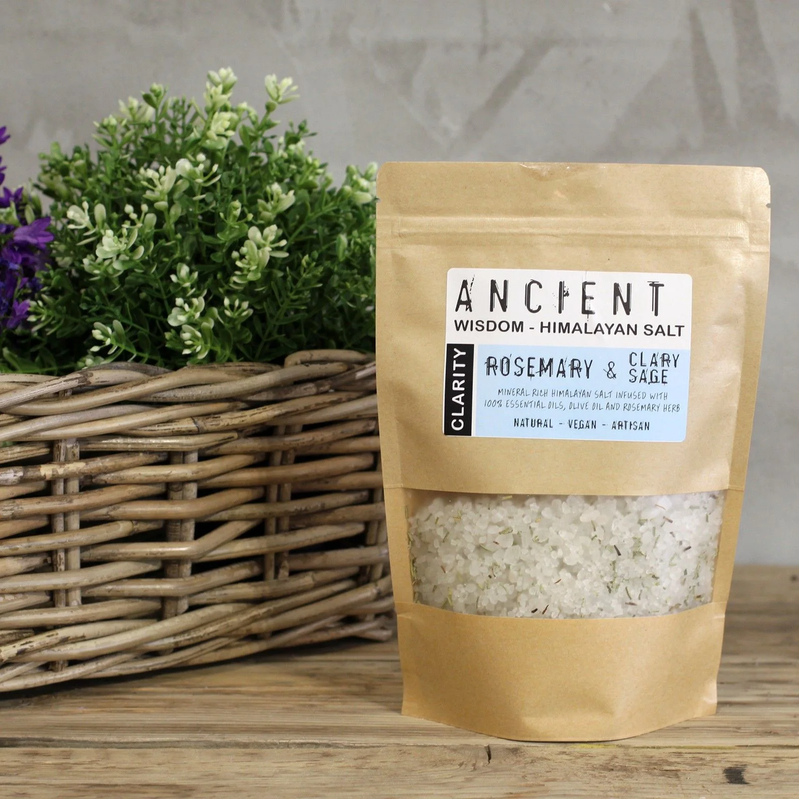 Himalájska soľ do kúpeľa Clarity – rozmarín a šalvia, 500 g – fotka 3