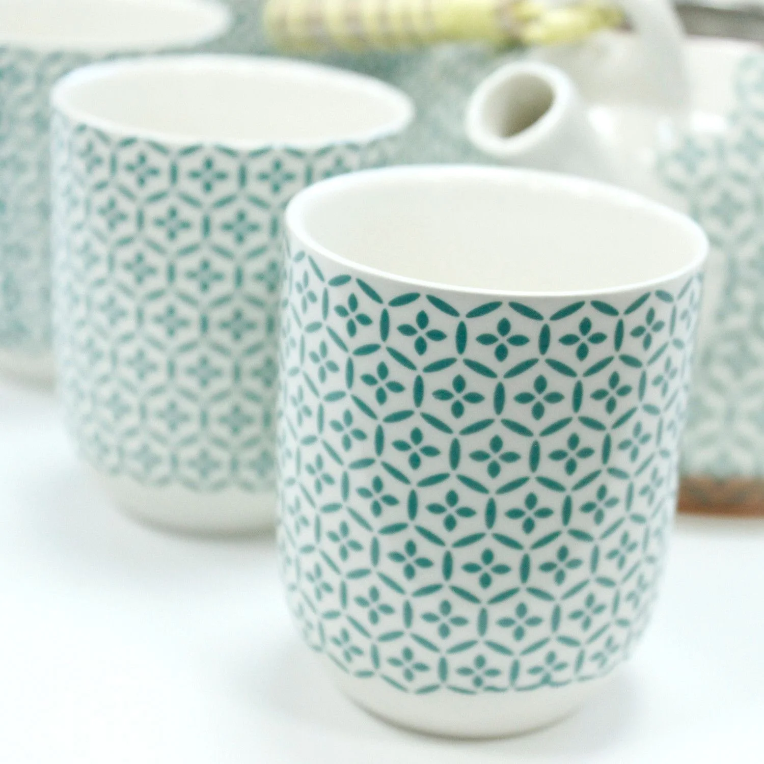 Čajová súprava Herbal Green Mosaic – čajník a 6 šálok – fotka 8
