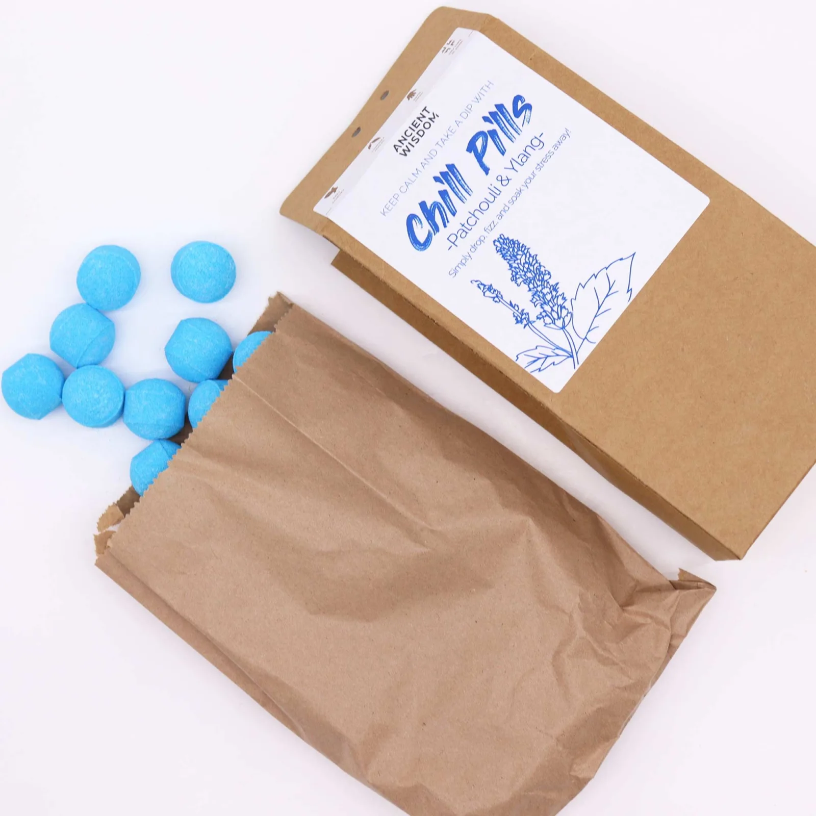 Šumivé tablety do kúpeľa Chill Pills – Ylang-ylang a pačuli, 350 g – fotka 2