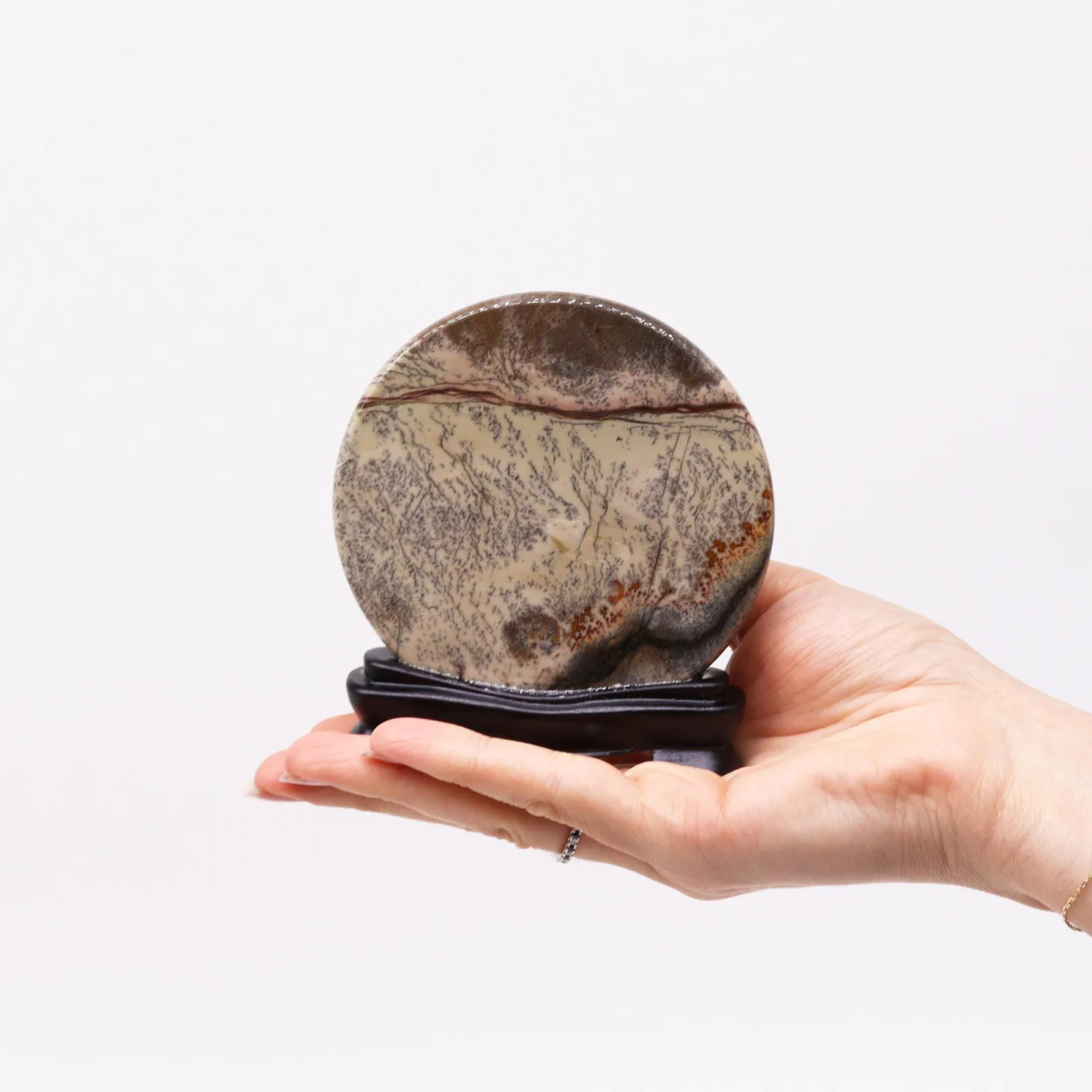 Obrazový kameň Guohua – kotúč, 10 cm – fotka 1