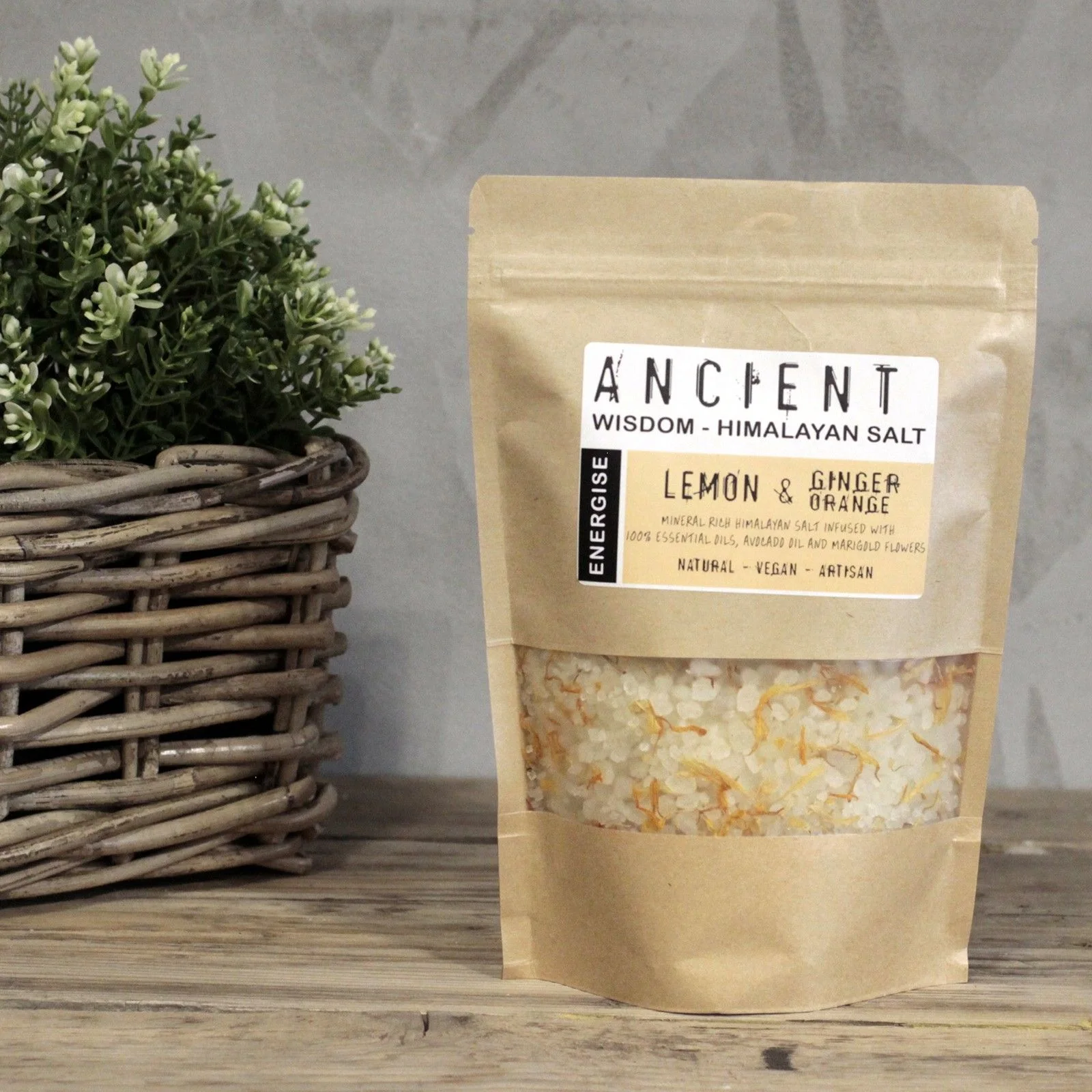Himalájska soľ do kúpeľa Energise – citrón a zázvor, 500 g – fotka 4