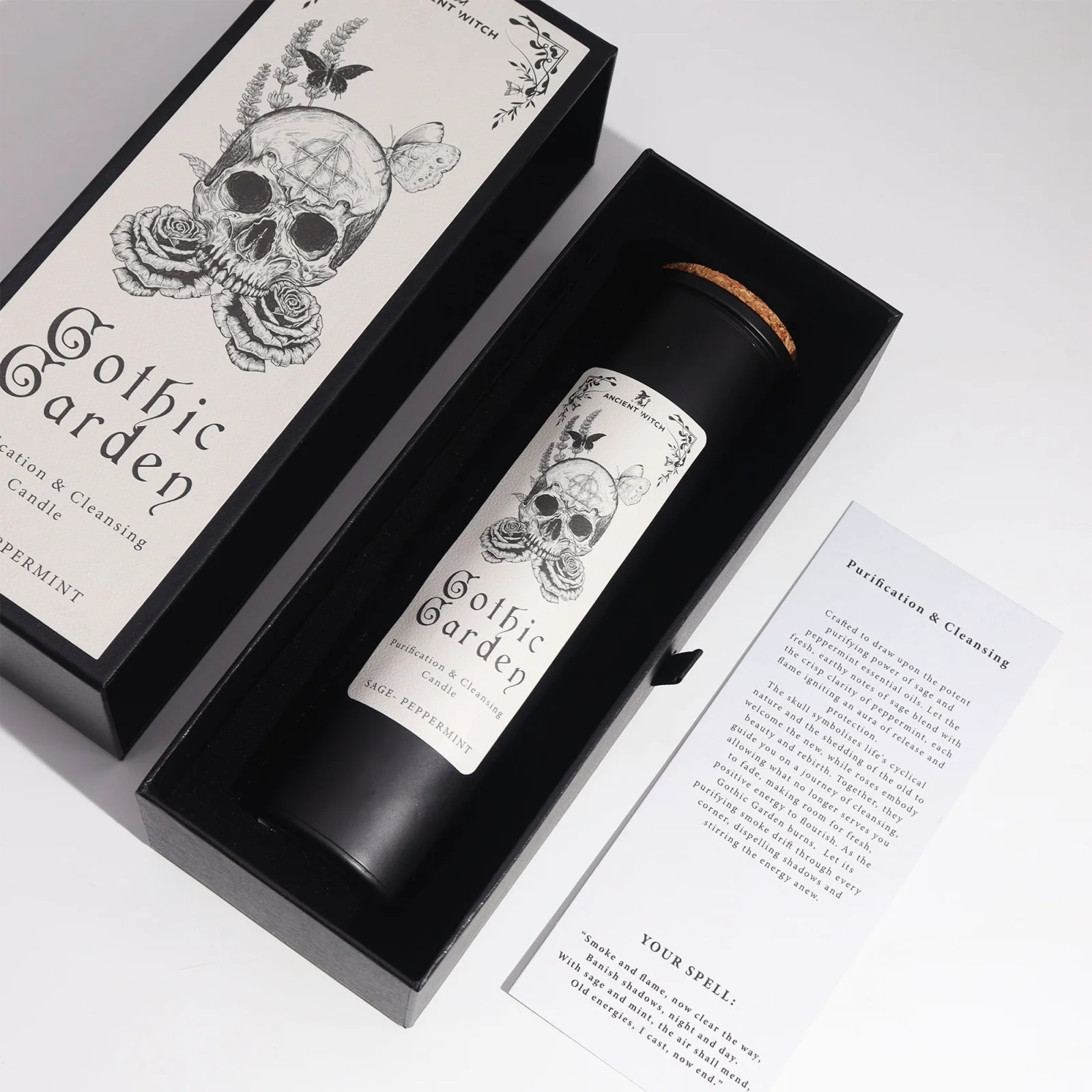 Sójová sviečka Ancient Witch Gothic Garden – šalvia a mäta – fotka 2