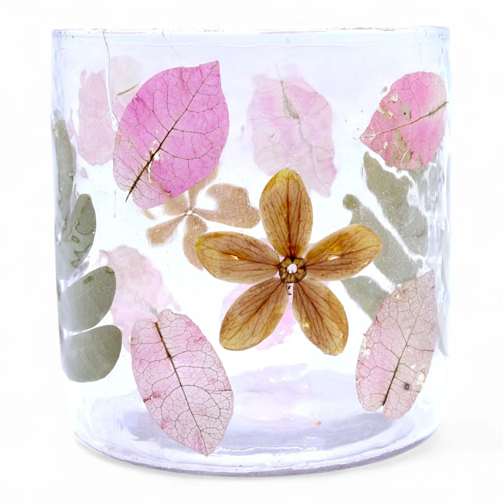 Sklenený svietnik Natural Floral – valec Primavera, 8 × 8 cm – fotka 3