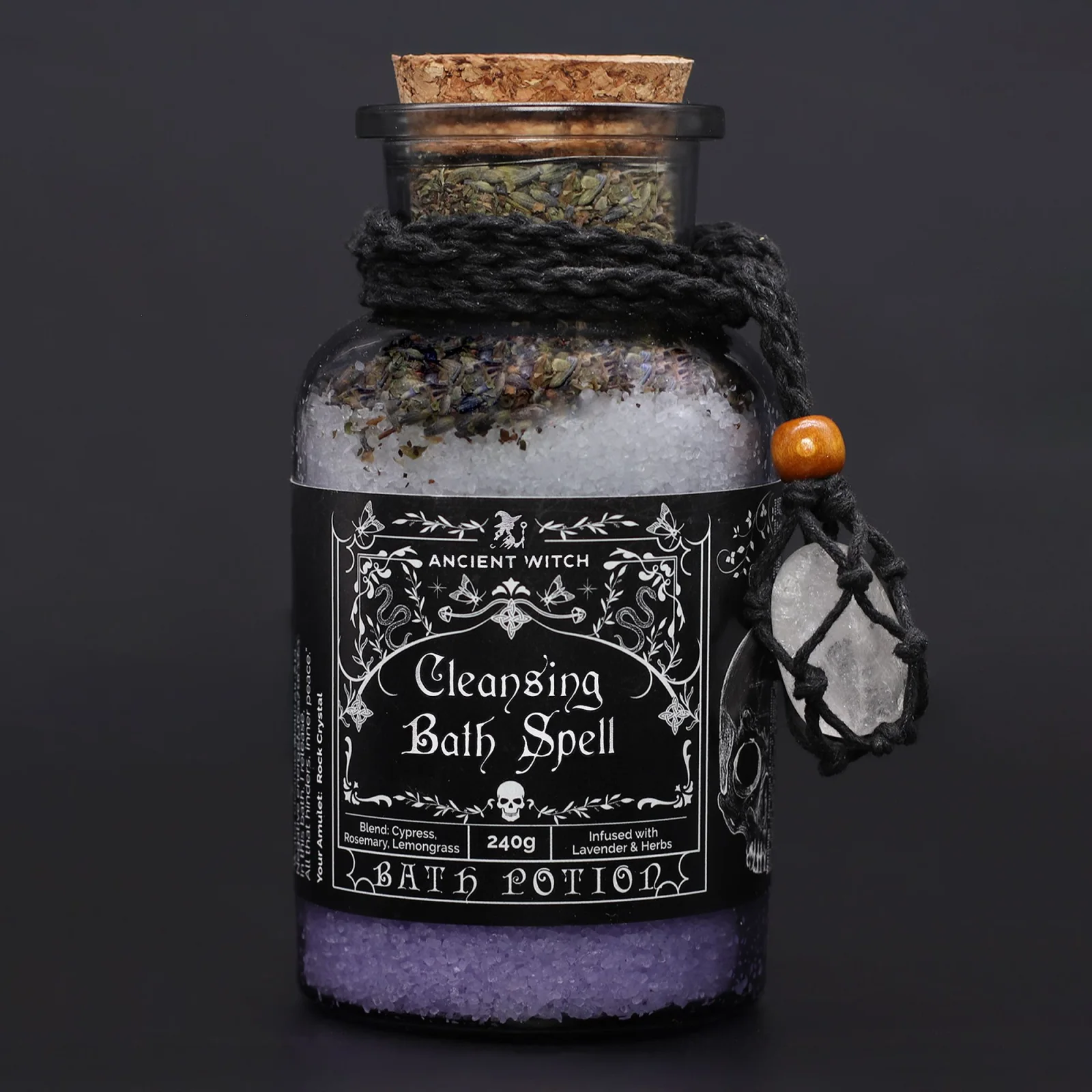 Soľ do kúpeľa Ancient Witch Cleansing – amulet z krištáľu – fotka 2