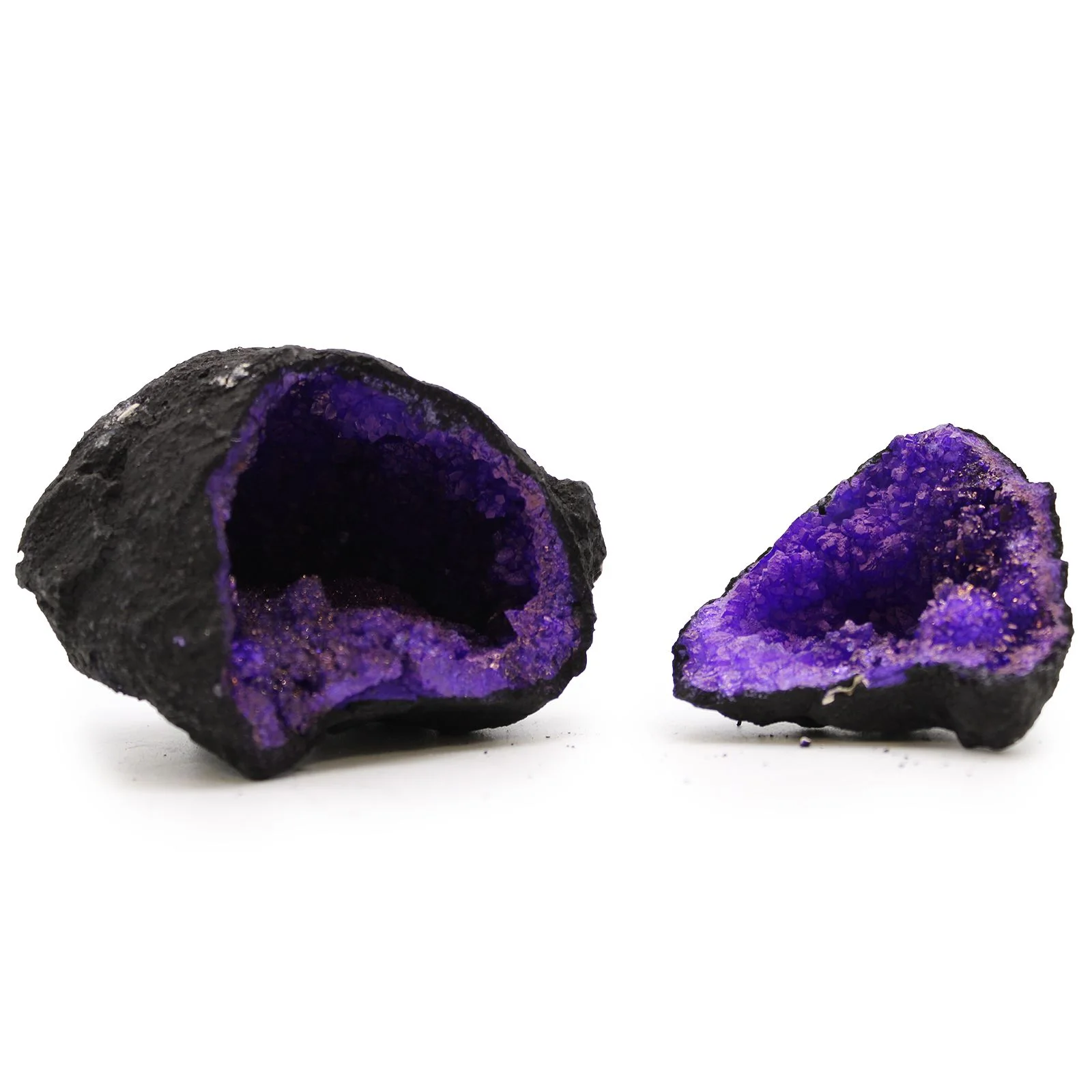 Farbená geoda z kalcitu Black Rock – fialová – fotka 3