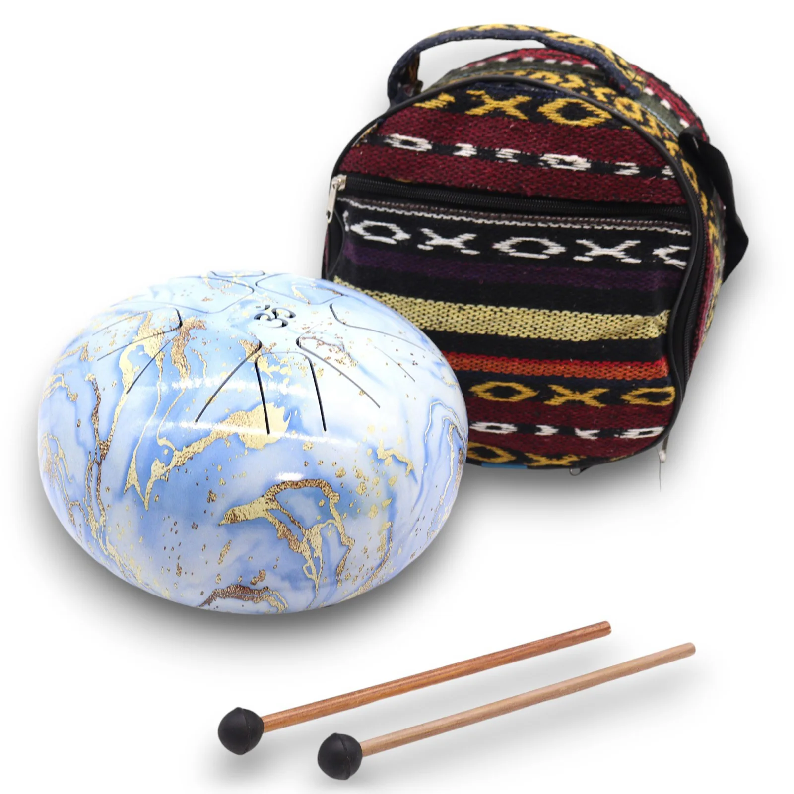 Happy Drum Blue Sky – jazyčkový bubon, 22 × 18 cm – fotka 2