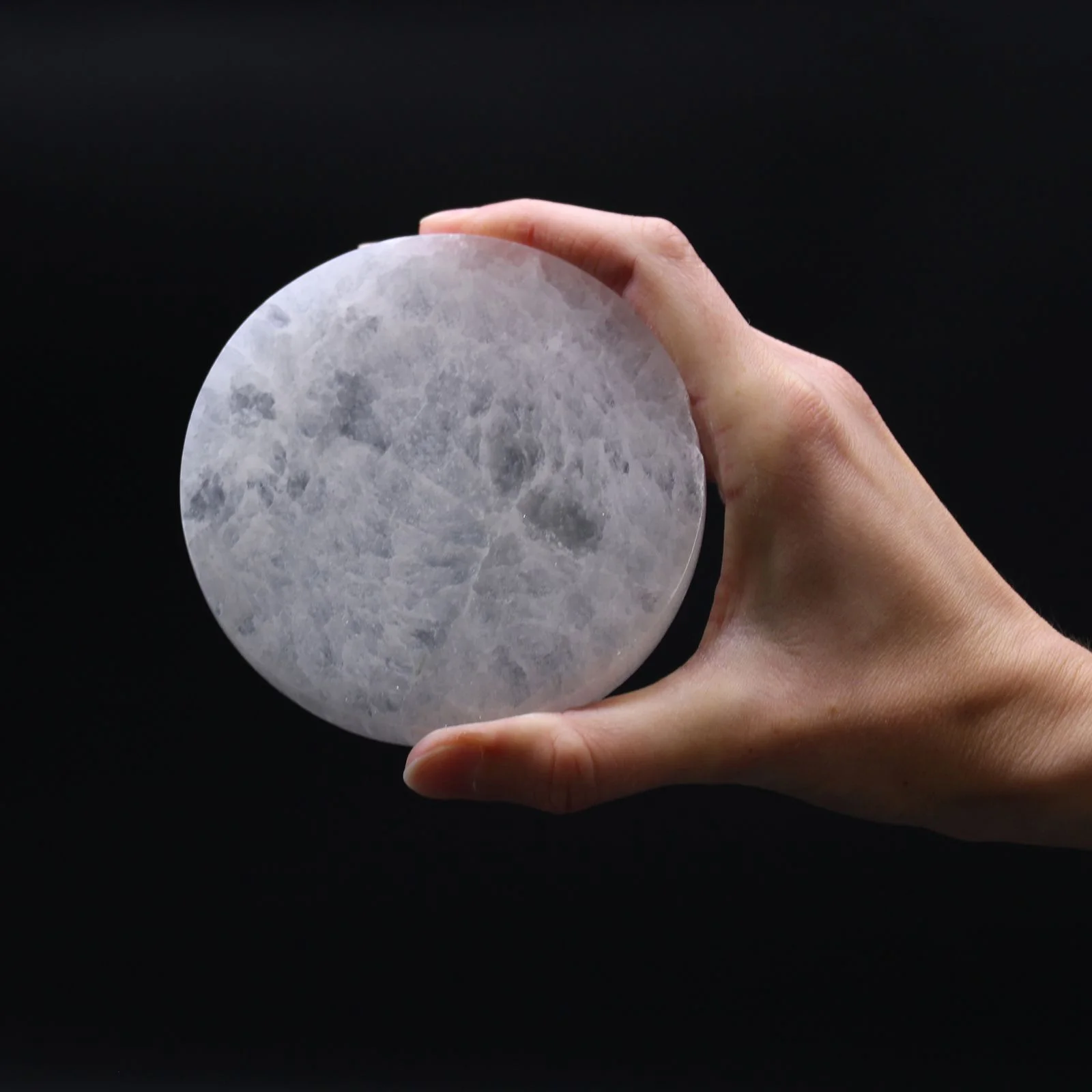 Stredná selenitová platňa 10 cm – hladká – fotka 1