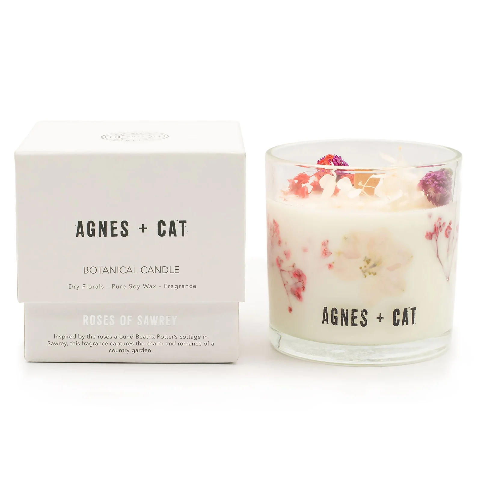 Sójová sviečka s kvetmi Agnes + Cat Roses of Sawrey – ruže – fotka 1