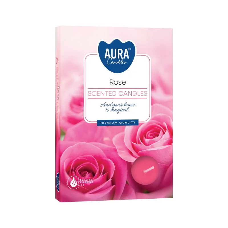Vonné čajové sviečky Rose – 6 ks – fotka 1