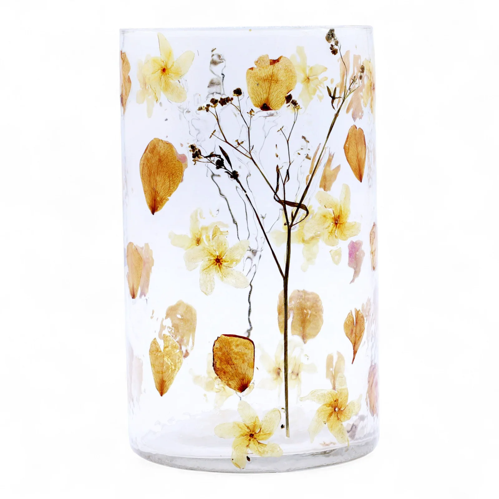 Sklenený svietnik Natural Floral – vysoká váza Rose, 19 × 11 cm – fotka 2