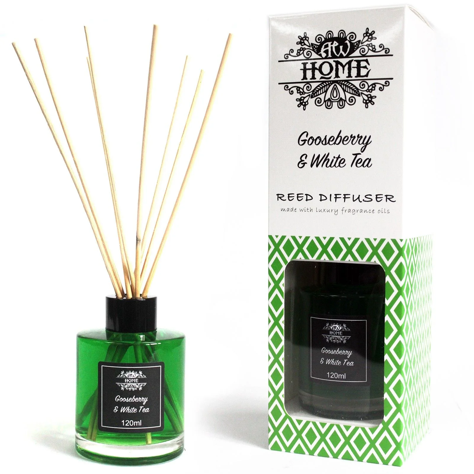 Difuzér s tyčinkami – egreš a biely čaj, 120 ml – fotka 2