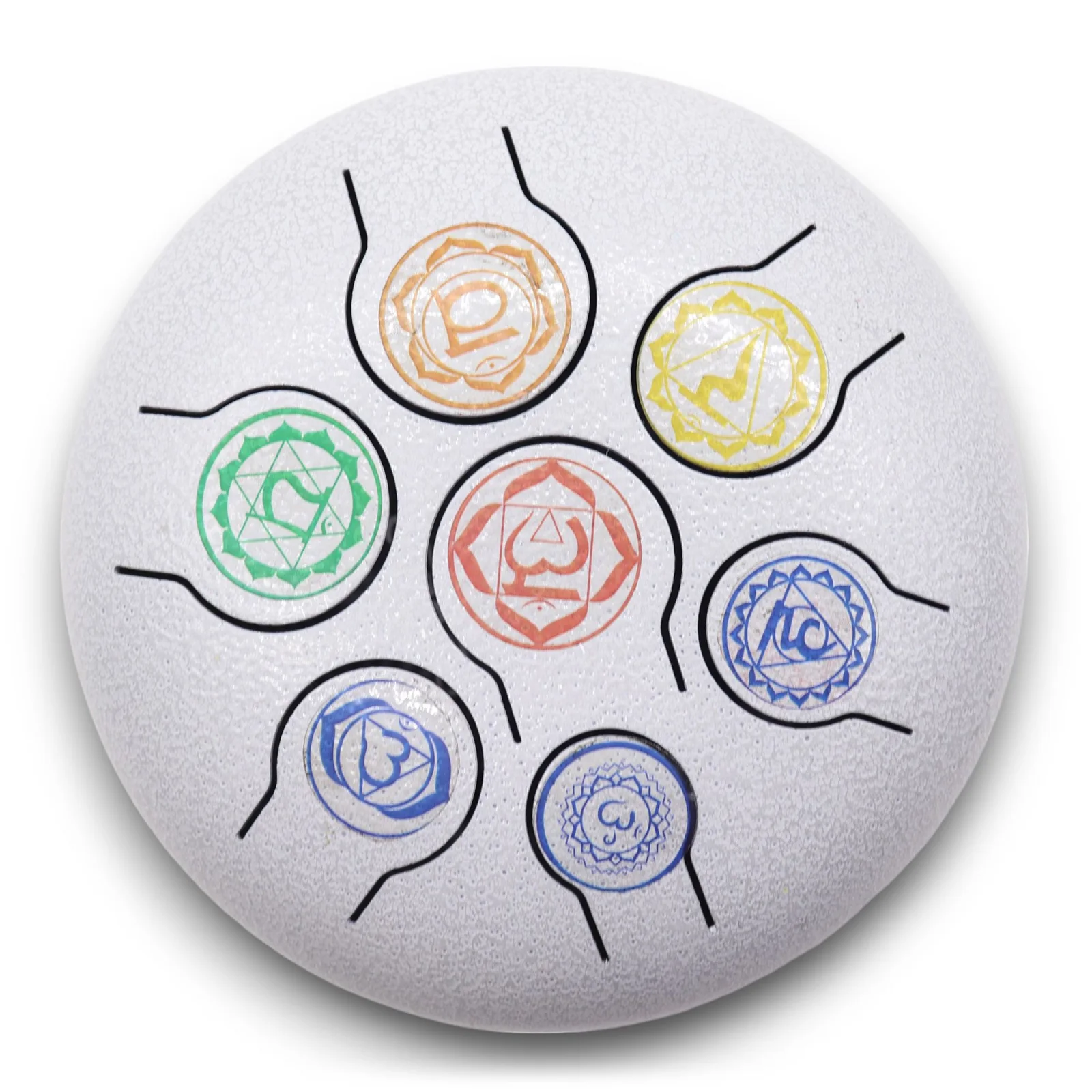 Happy Drum 7 Chakra – jazyčkový bubon, 17 × 13 cm – fotka 3