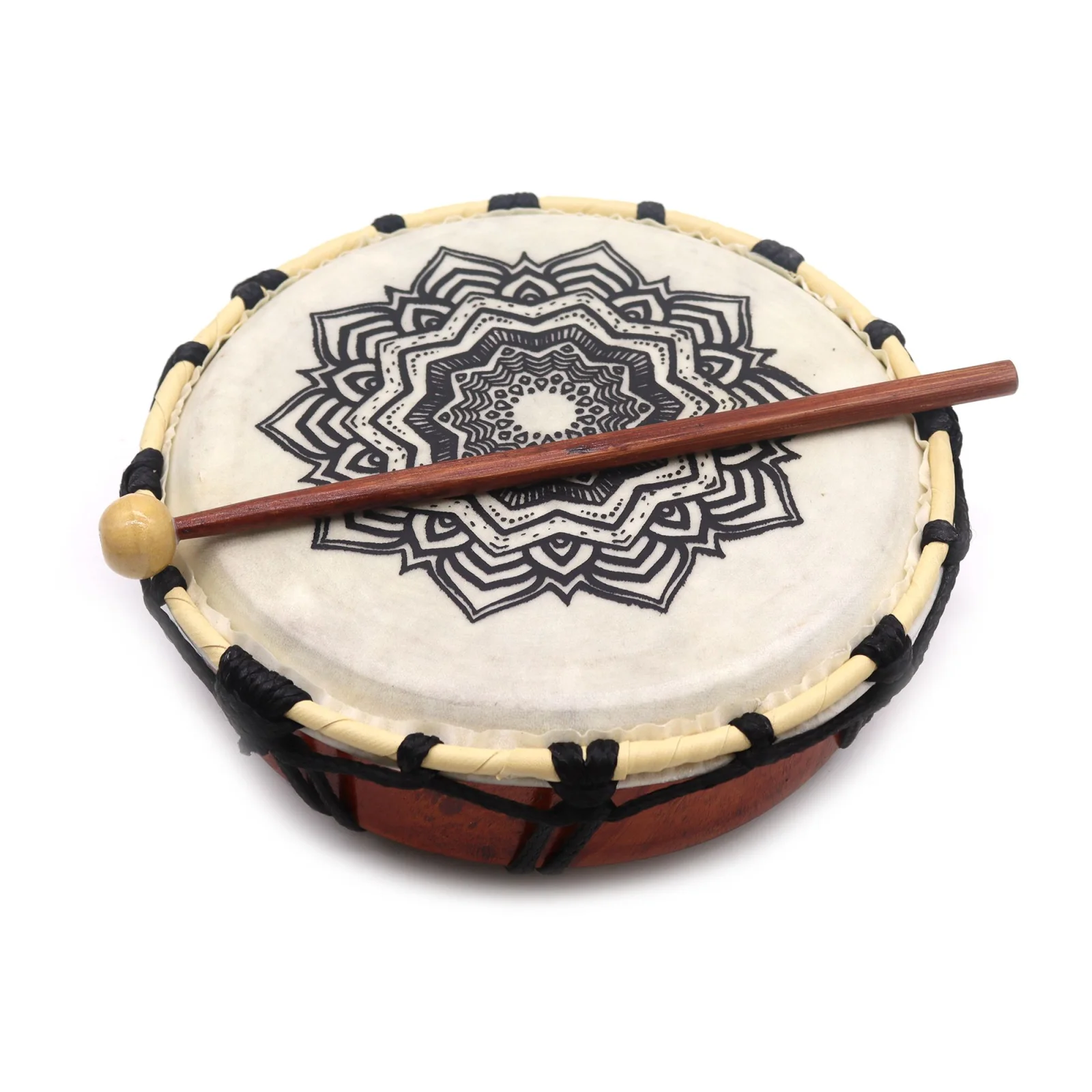 Šamanský bubon Mandala s paličkou, 20 cm – fotka 3