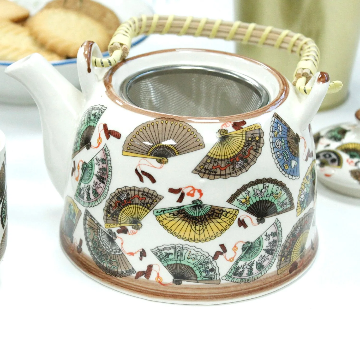 Čajová súprava Herbal China Fans – čajník a 6 šálok – fotka 4