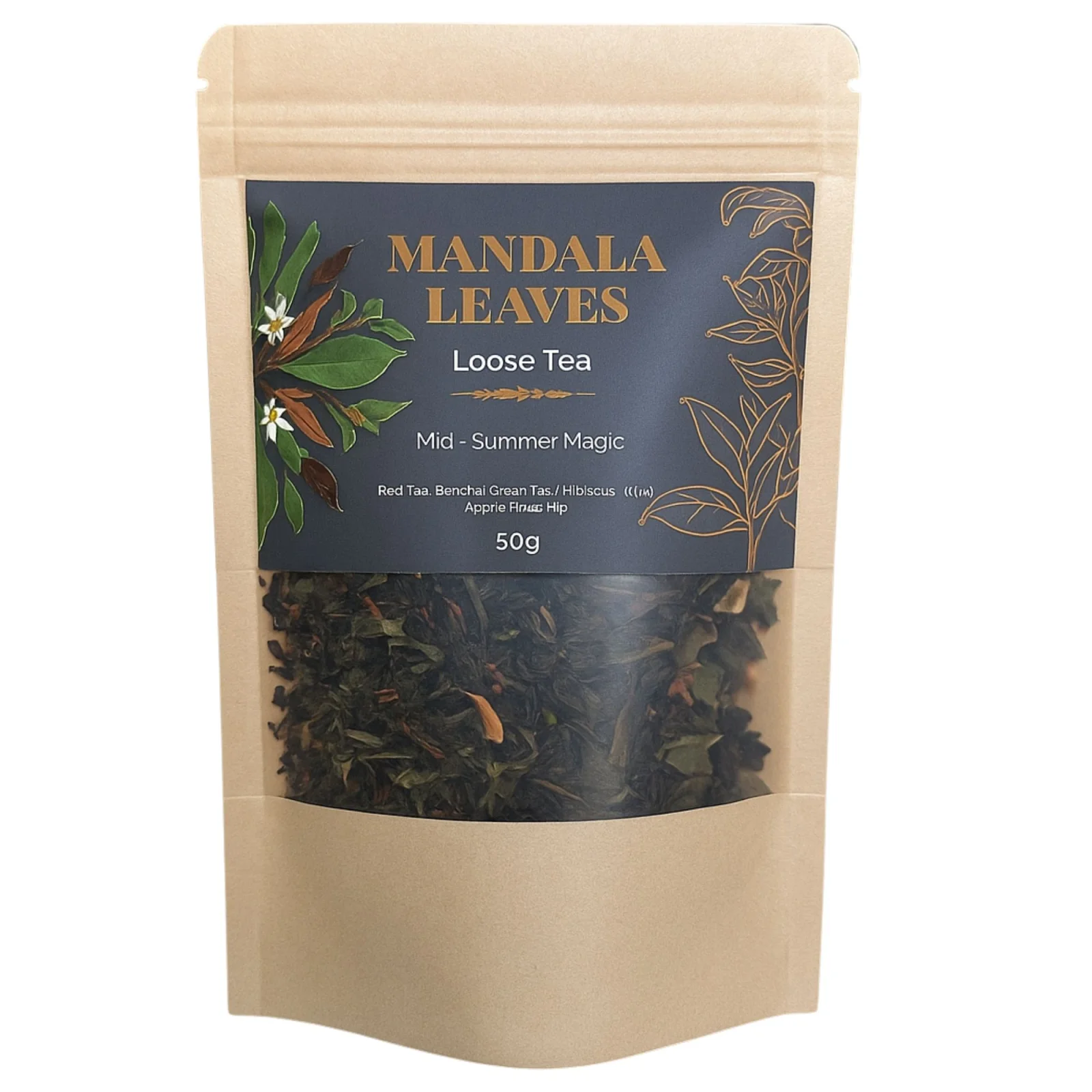 Ovocný čaj Mid-summer Magic – pu-erh a sencha, 50 g, vrecko – fotka 4