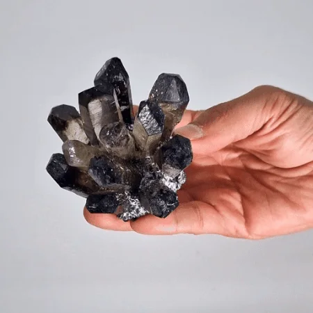 Umelý zhluk krištáľu Smoky Ghost – dymový, cca 8 cm – fotka 2