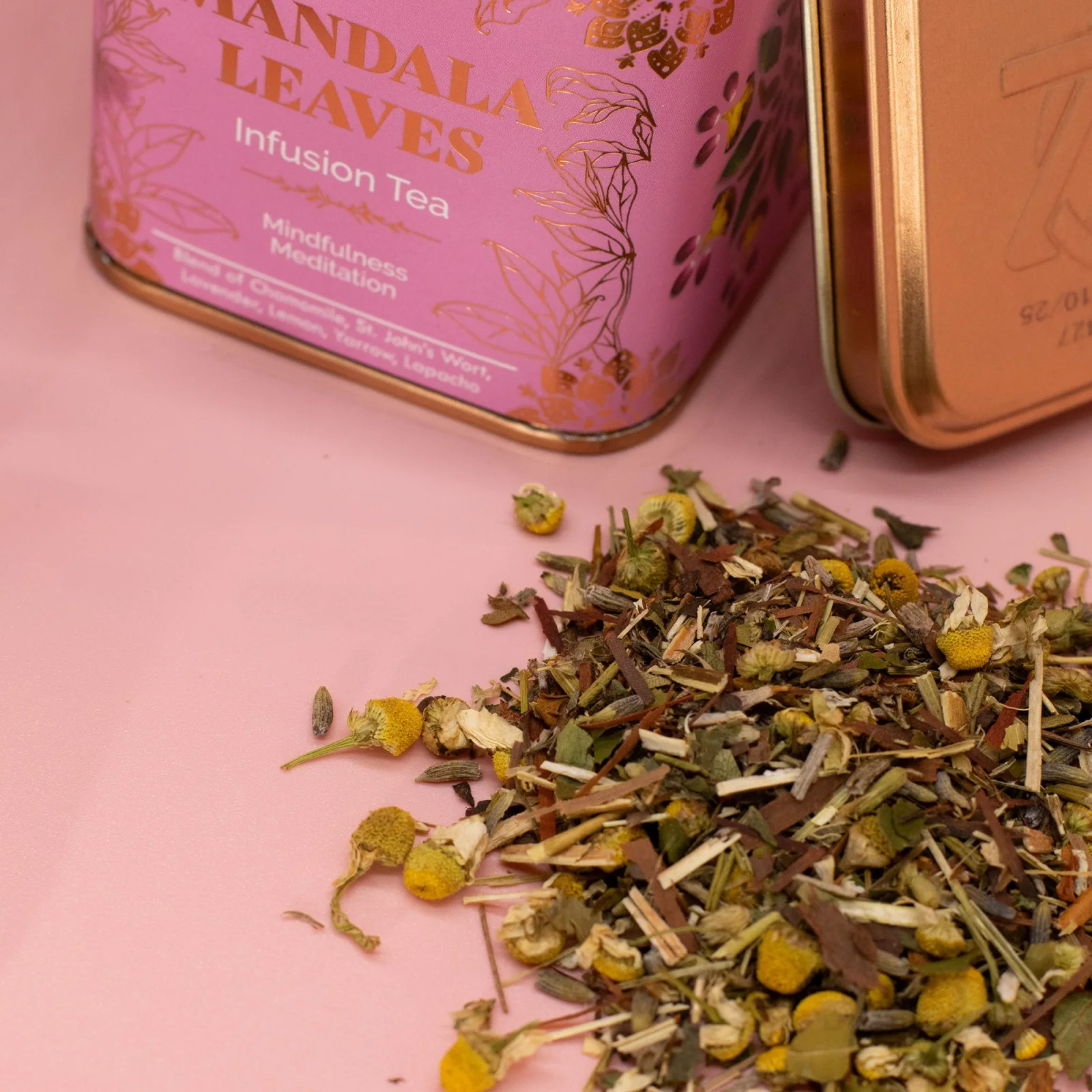Bylinný čaj Mindfulness Meditation – harmanček a levanduľa, 50 g, plechovka – fotka 5