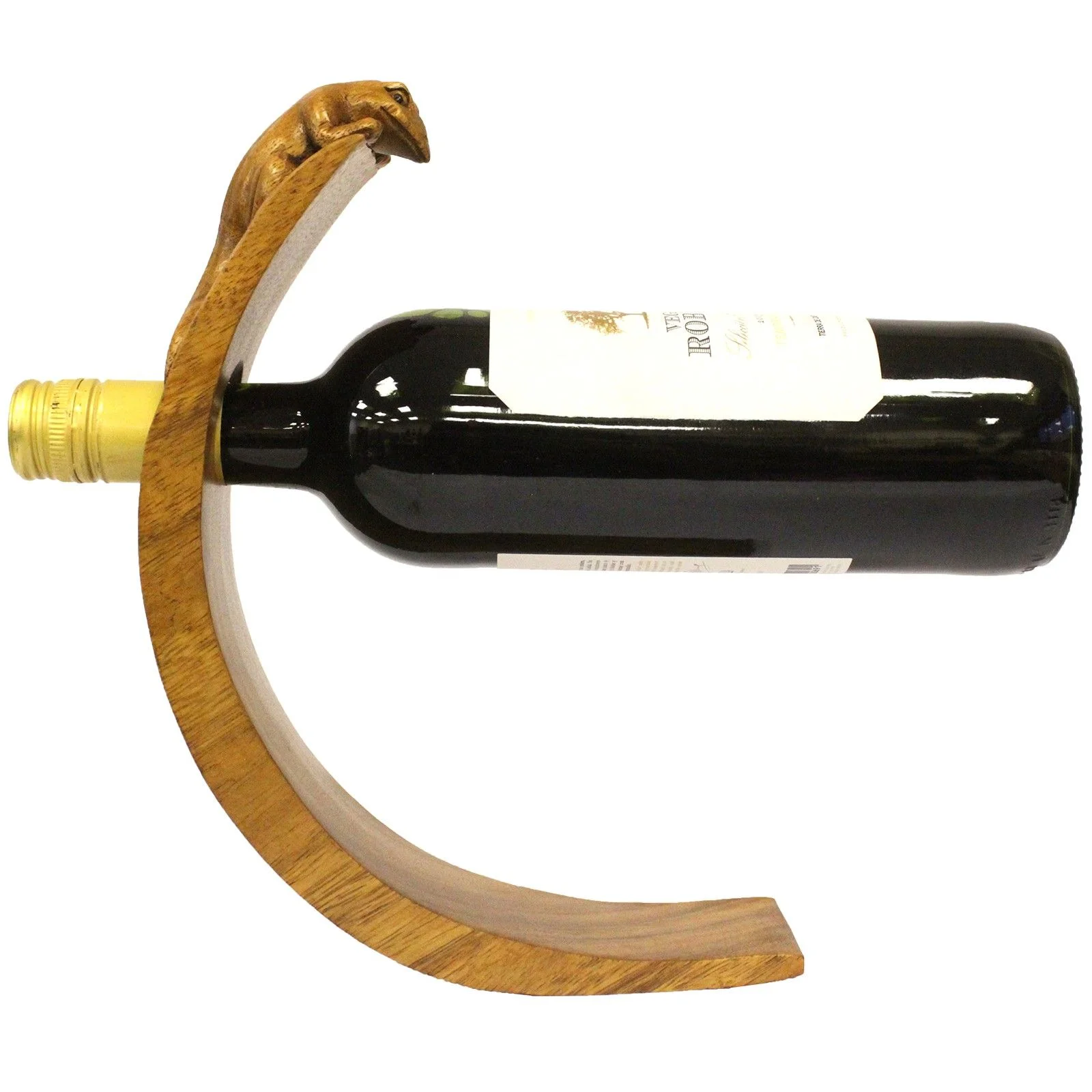 Stojan na víno Gekón – balancujúci, drevo suar – fotka 5
