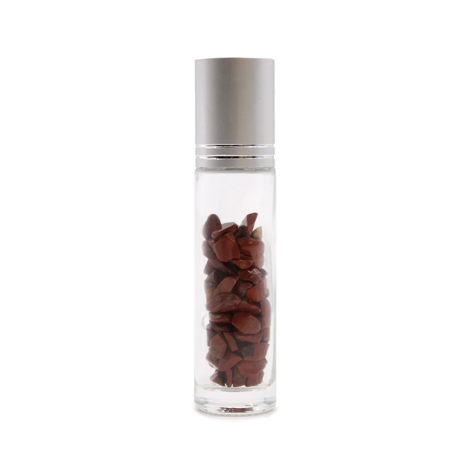 Roll-on fľaštička s červeným jaspisom, 5 ml – strieborné viečko – fotka 3