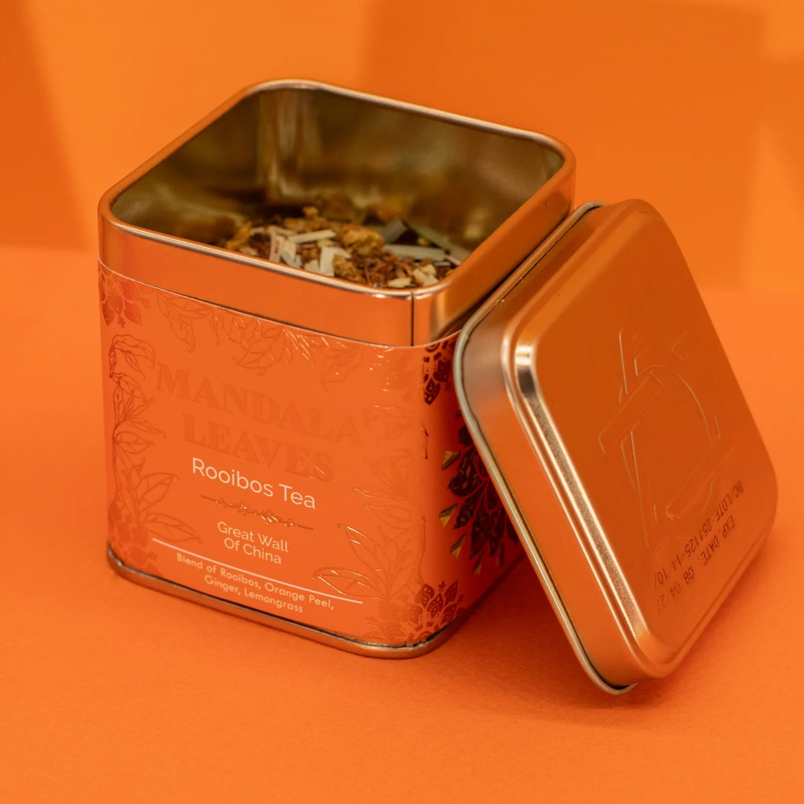 Bio rooibos Great Wall of China – pomaranč a zázvor, 50 g, plechovka – fotka 3