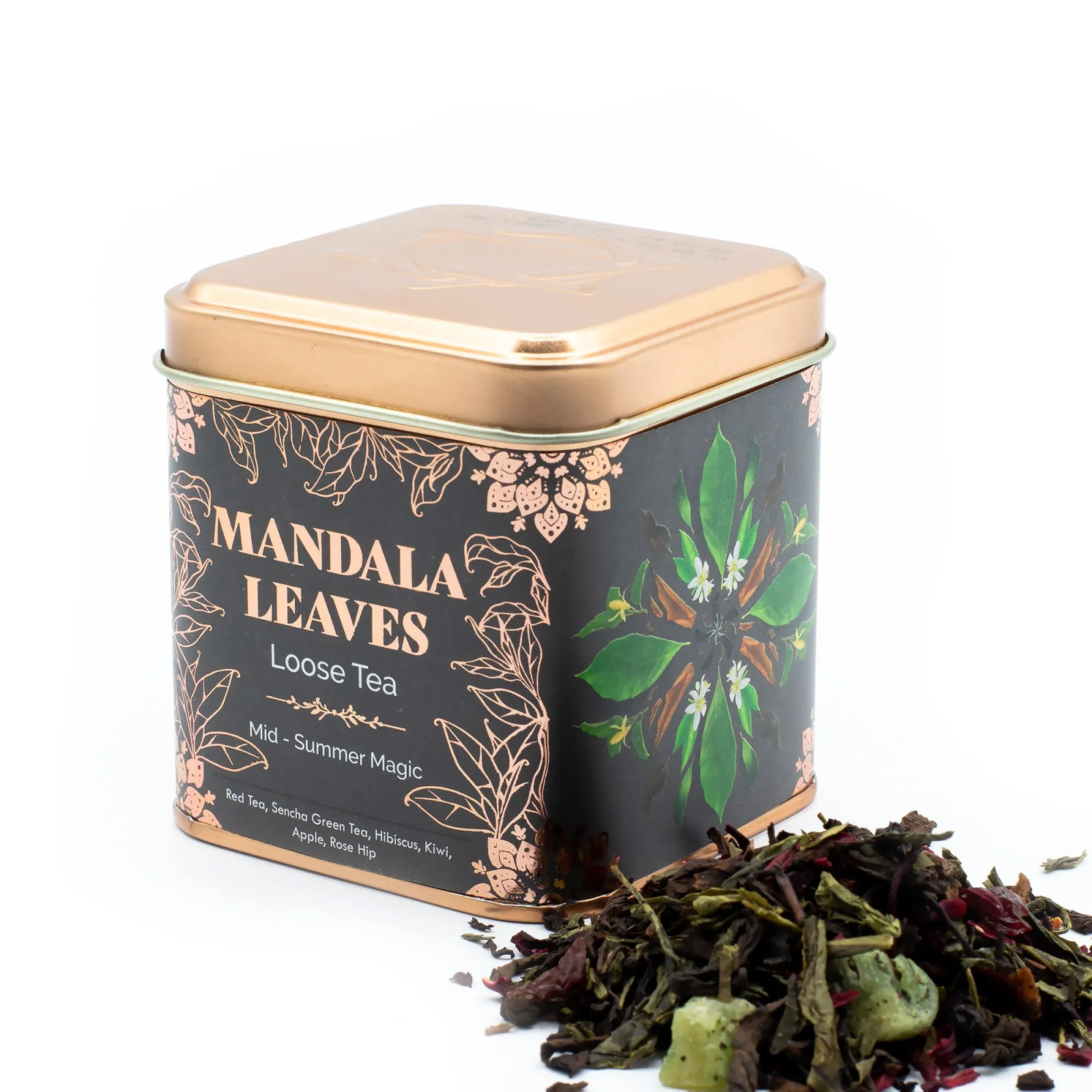 Ovocný čaj Mid-summer Magic – pu-erh a sencha, 50 g, plechovka – fotka 9