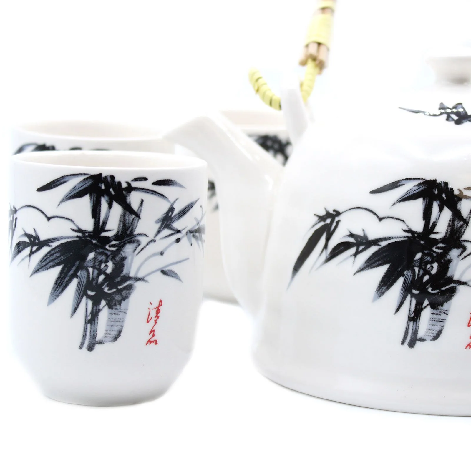 Čajová súprava Herbal White Stone Oriental – čajník a 6 šálok – fotka 3
