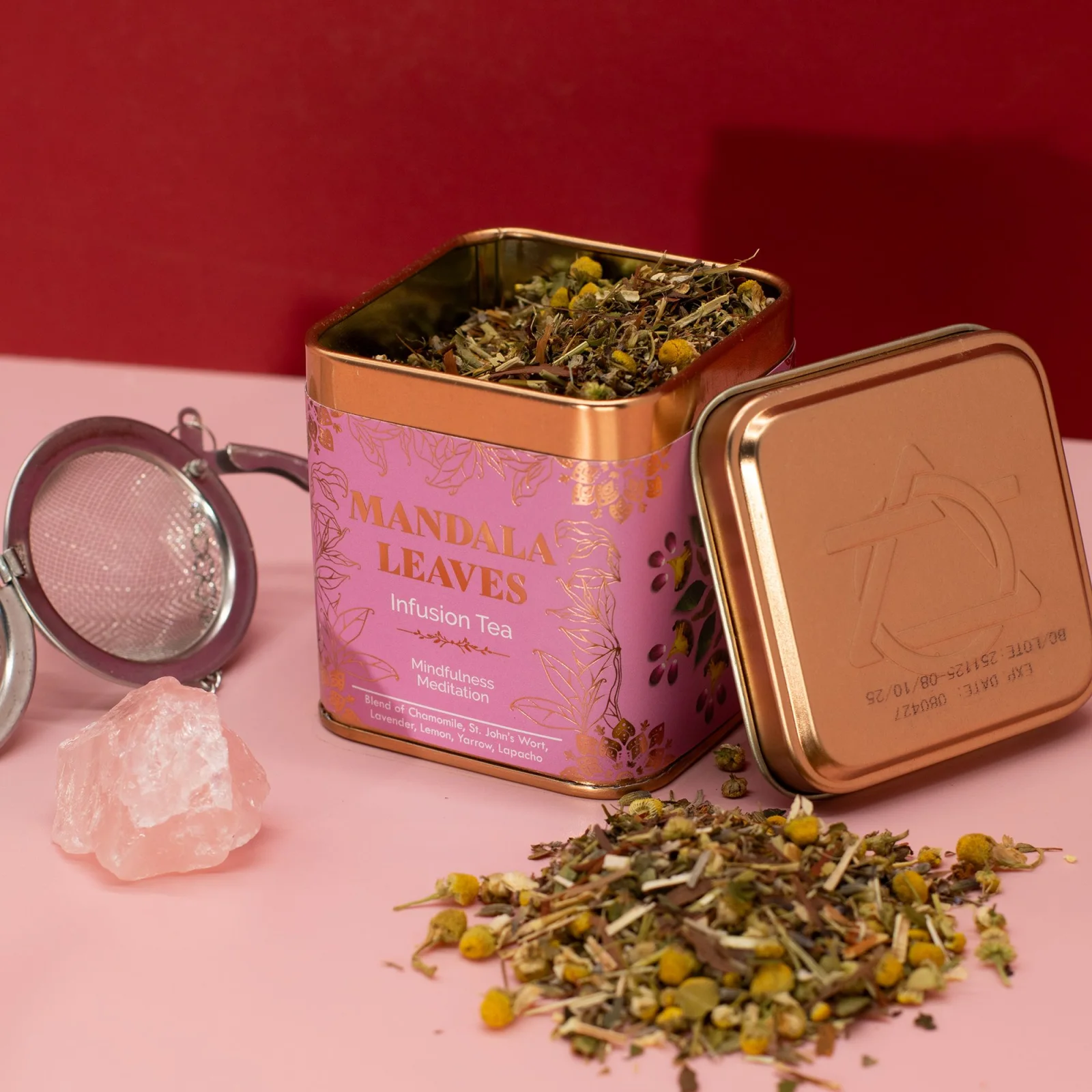 Bylinný čaj Mindfulness Meditation – harmanček a levanduľa, 50 g, plechovka – fotka 1