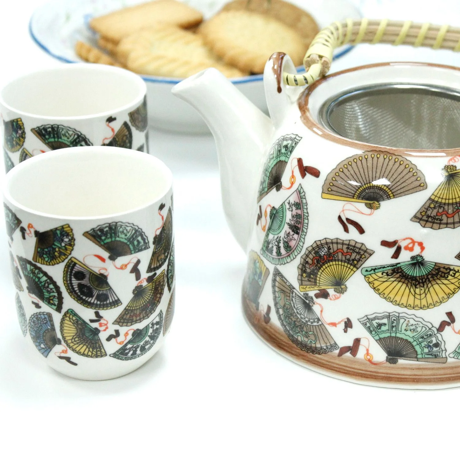 Čajová súprava Herbal China Fans – čajník a 6 šálok – fotka 5