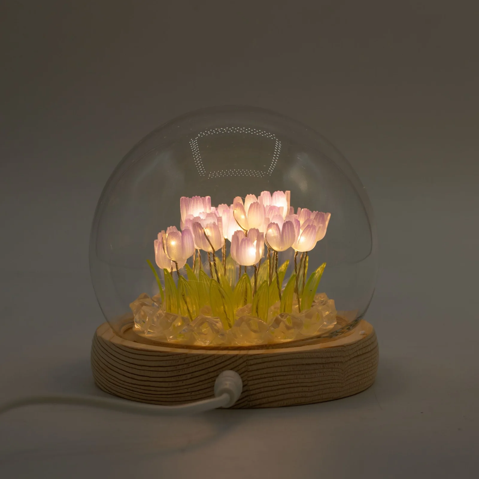 Floral Glow – LED kupola, 20 tulipánov, USB – fotka 1