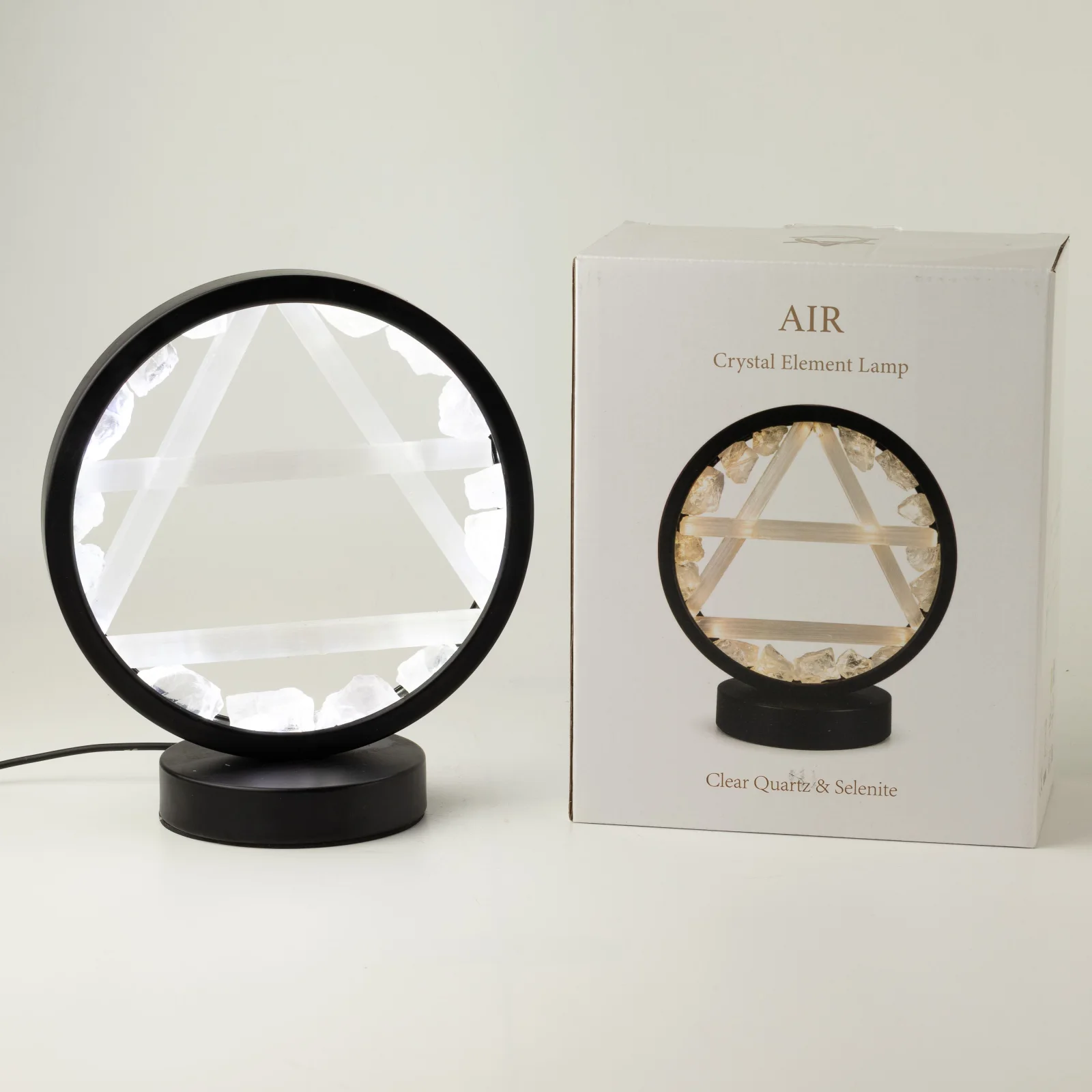 Lampa Gemstone Halo Air – krištáľ a selenit – fotka 2