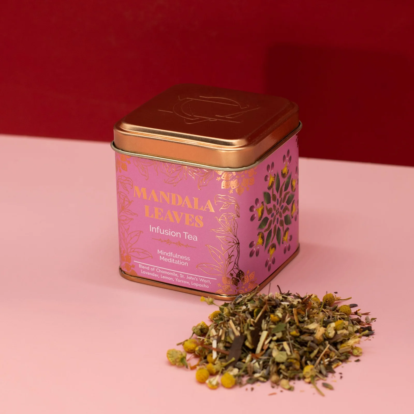 Bylinný čaj Mindfulness Meditation – harmanček a levanduľa, 50 g, plechovka – fotka 6