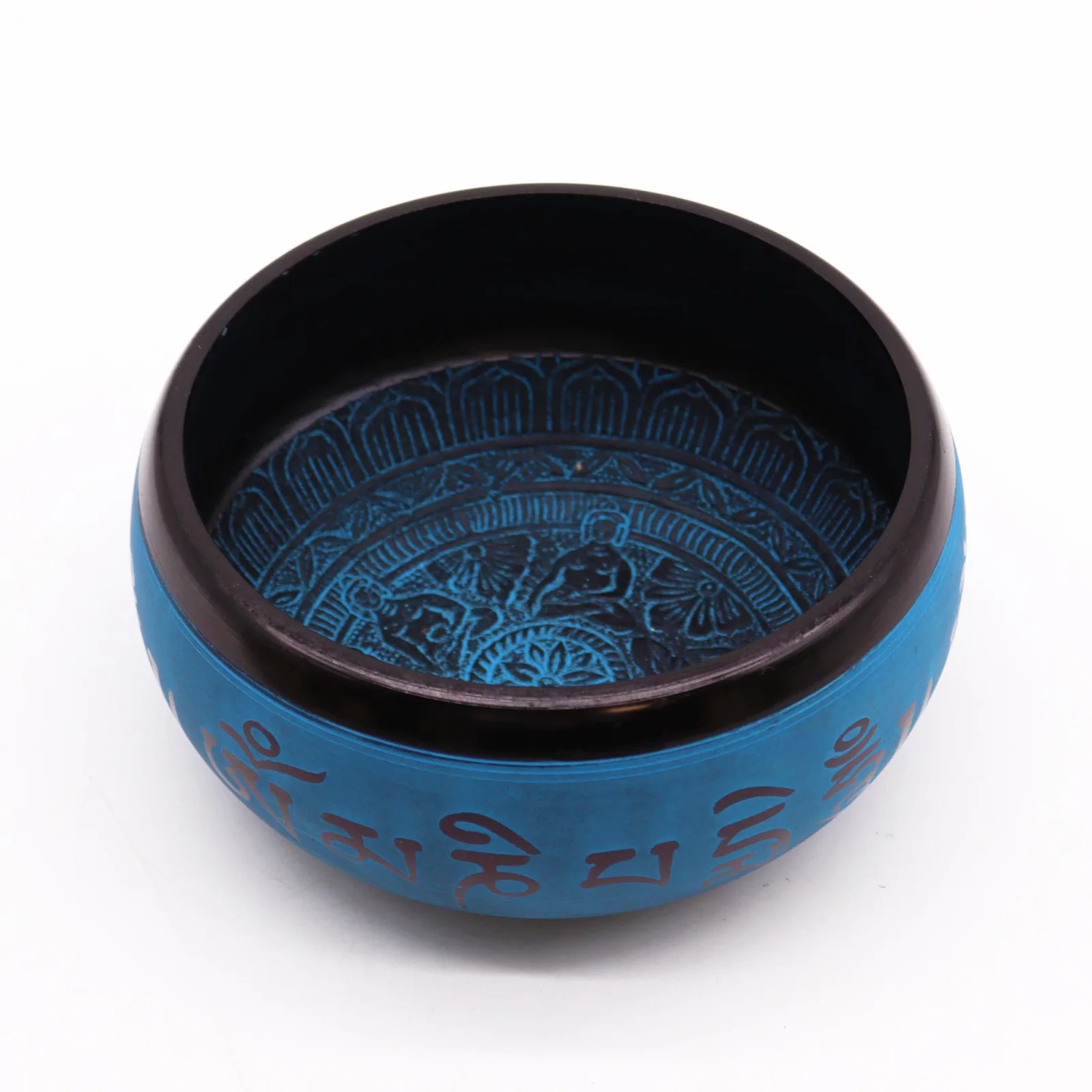 Spievajúca miska Earth Powder – Blue Mantra Five Buddha, 16 cm – fotka 2