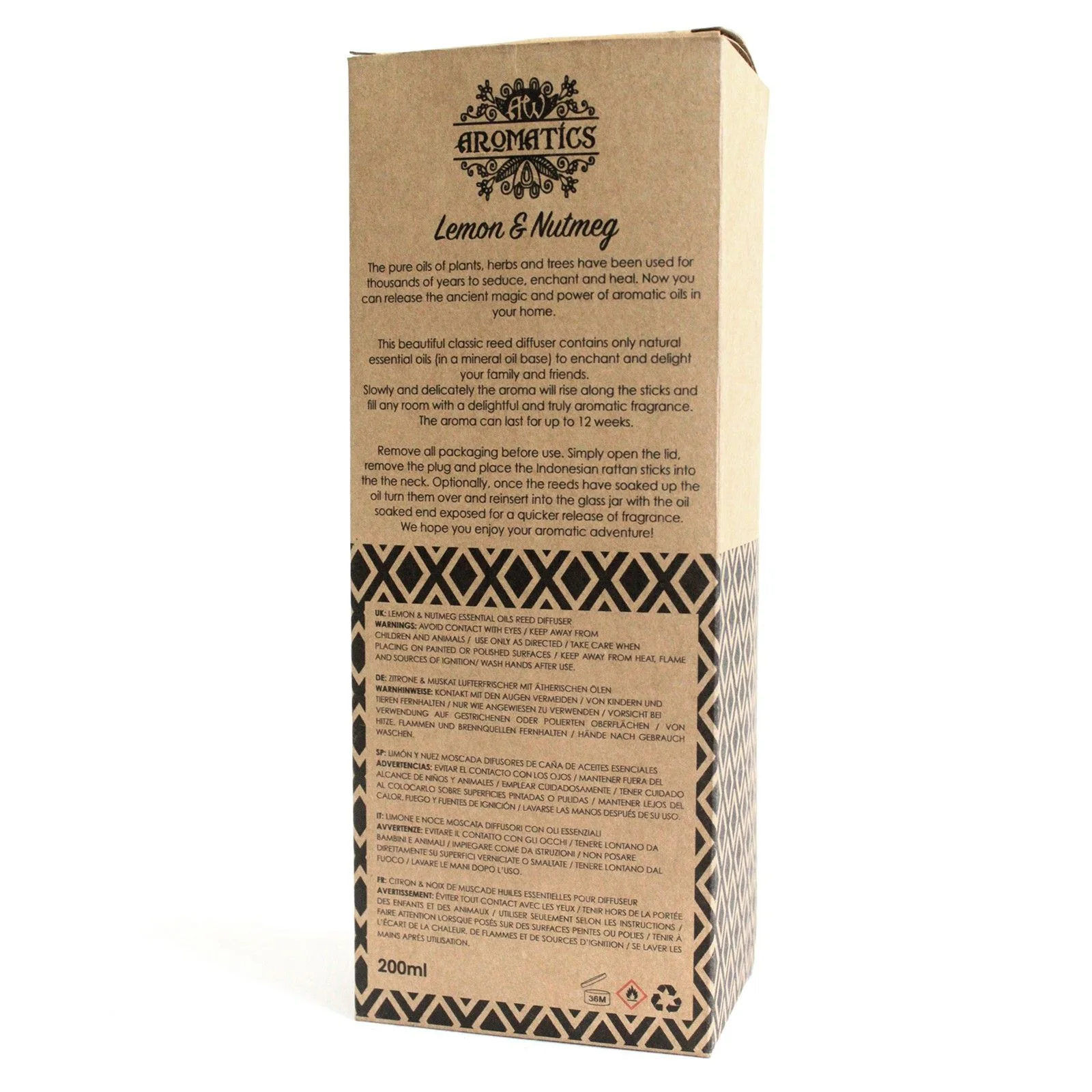 Difuzér s tyčinkami – citrón a muškátový orech, 200 ml – fotka 5