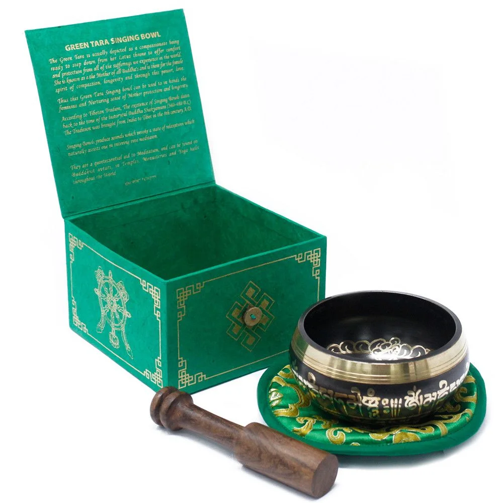 Spievajúca miska Green Tara – sada, 10 cm – fotka 1