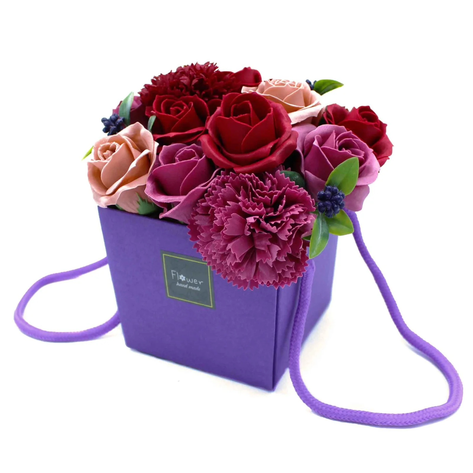 Mydlová kytica v taške – Purple Flower Garden, fialová – fotka 1