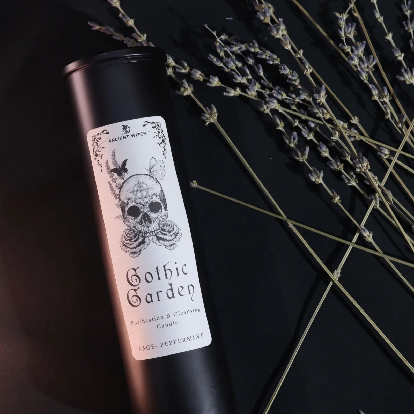 Sójová sviečka Ancient Witch Gothic Garden – šalvia a mäta – fotka 4