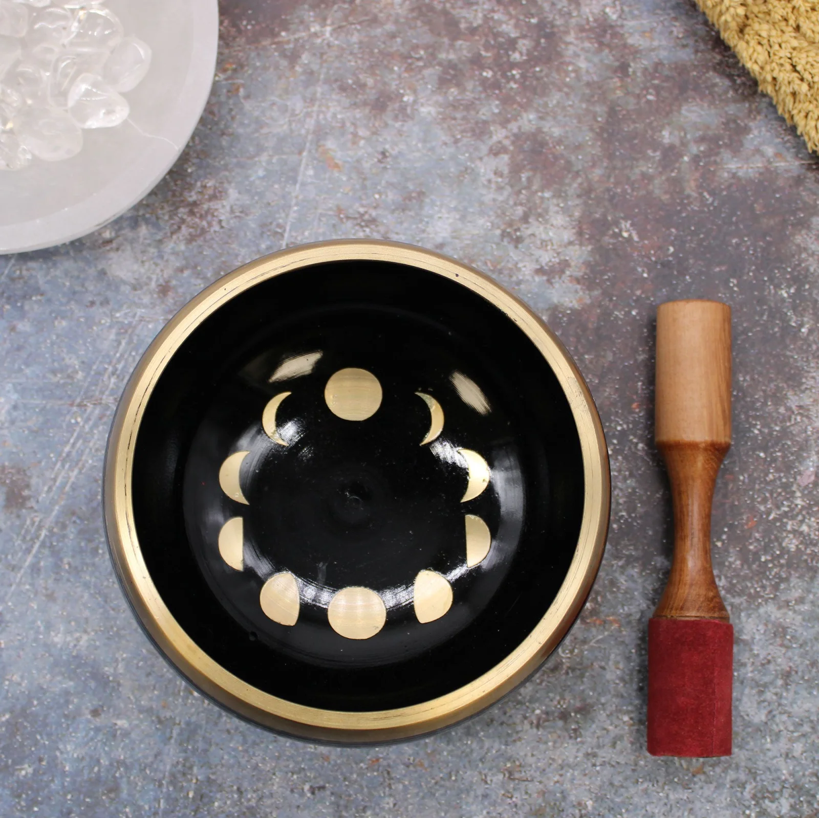 Spievajúca miska Moon Phase – sada, čierna, 14 cm – fotka 4