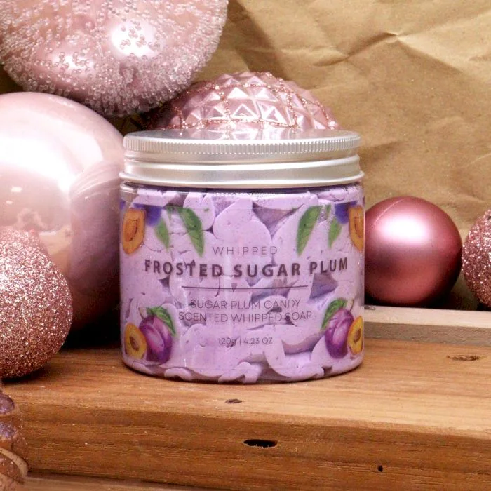 Šľahané mydlo Frosted Sugar Plum – slivka a zimné bobule – fotka 3