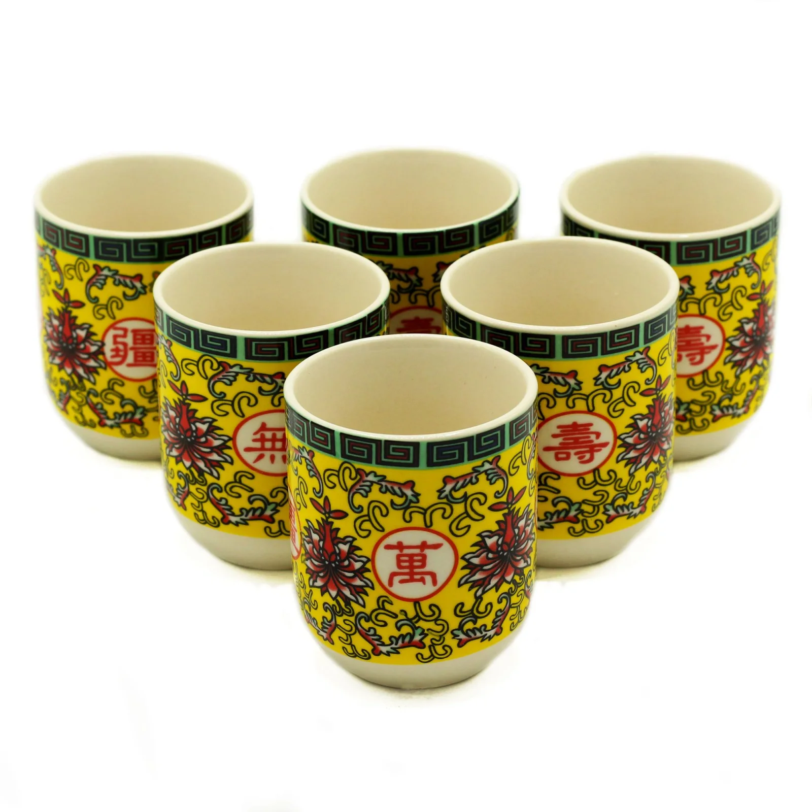 Keramické šálky Herbal Long Life Oriental Design, 6 ks – fotka 1