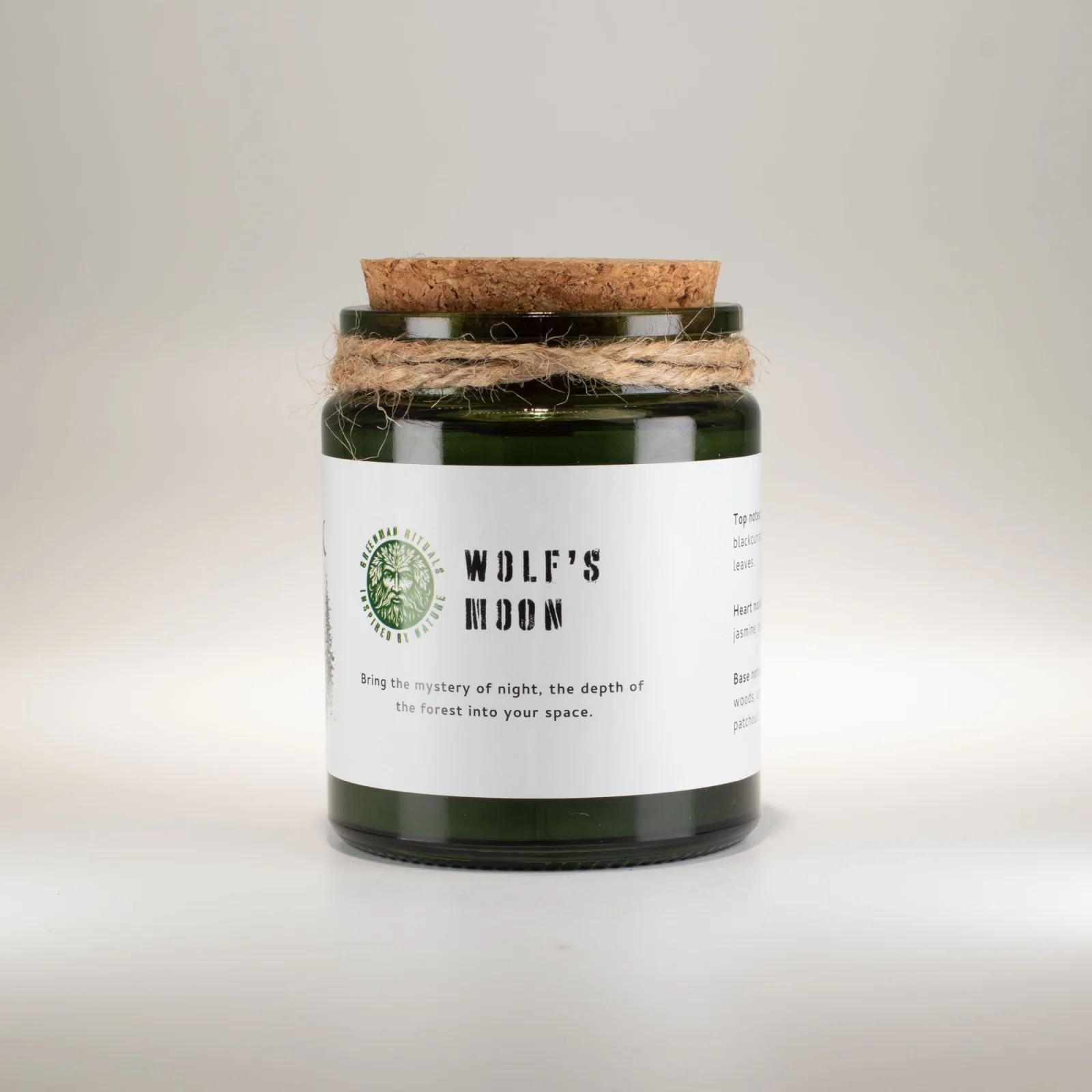 Sójová sviečka Greenman Wolf's Moon – nočný les – fotka 1