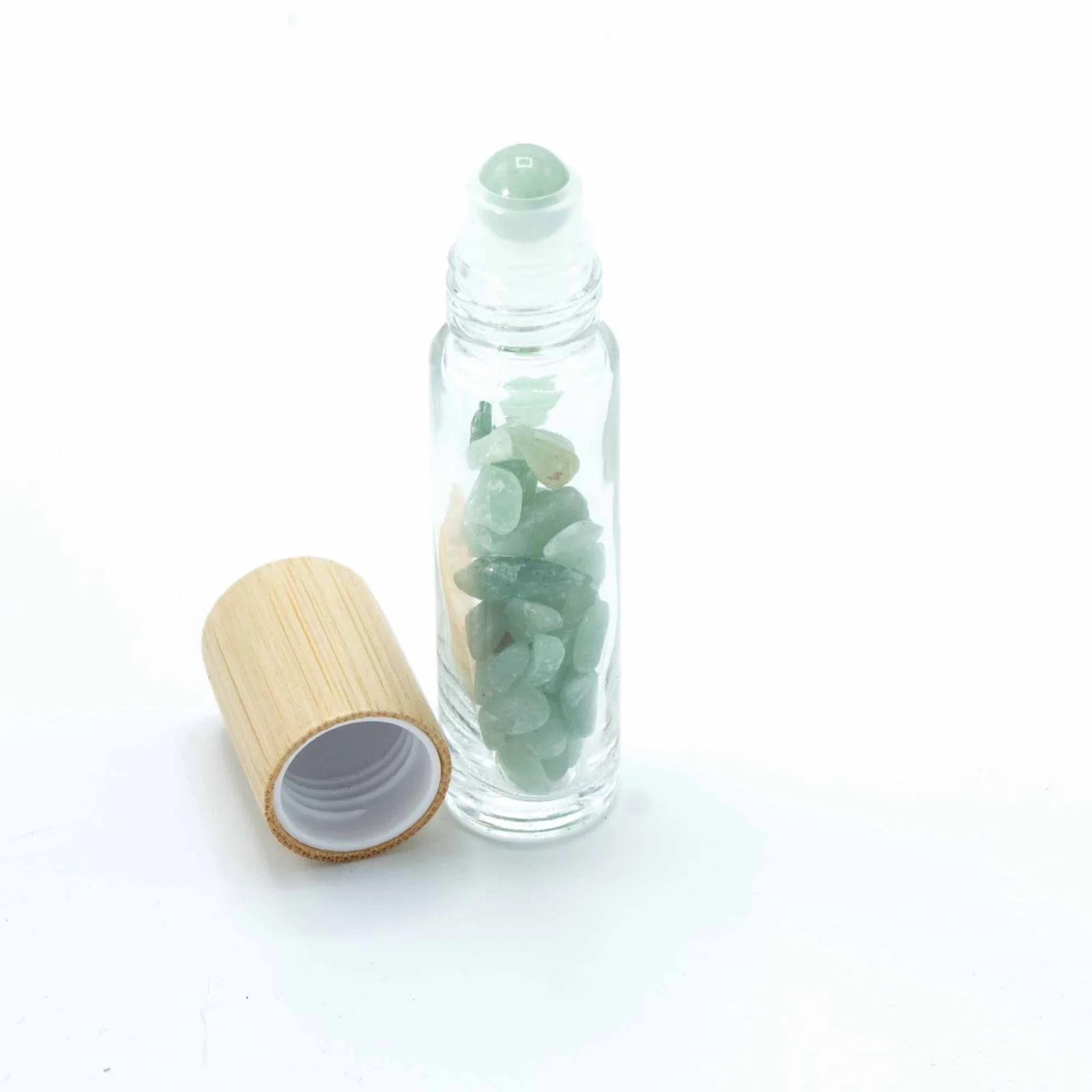 Roll-on fľaštička s aventurínom, 5 ml – drevené viečko – fotka 4