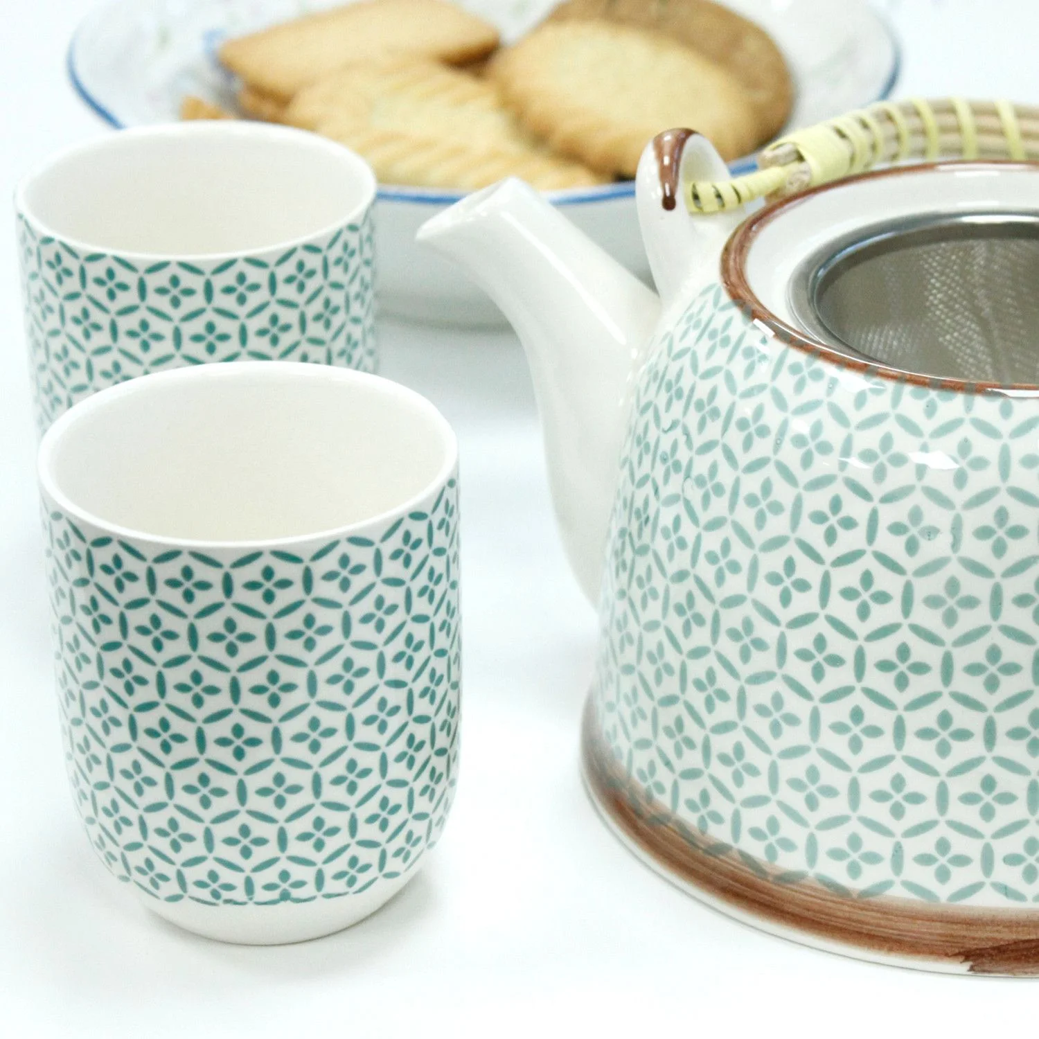 Čajová súprava Herbal Green Mosaic – čajník a 6 šálok – fotka 5
